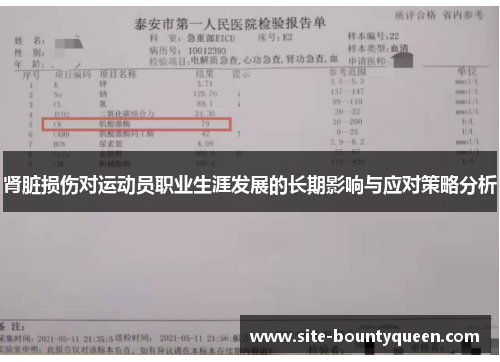 肾脏损伤对运动员职业生涯发展的长期影响与应对策略分析